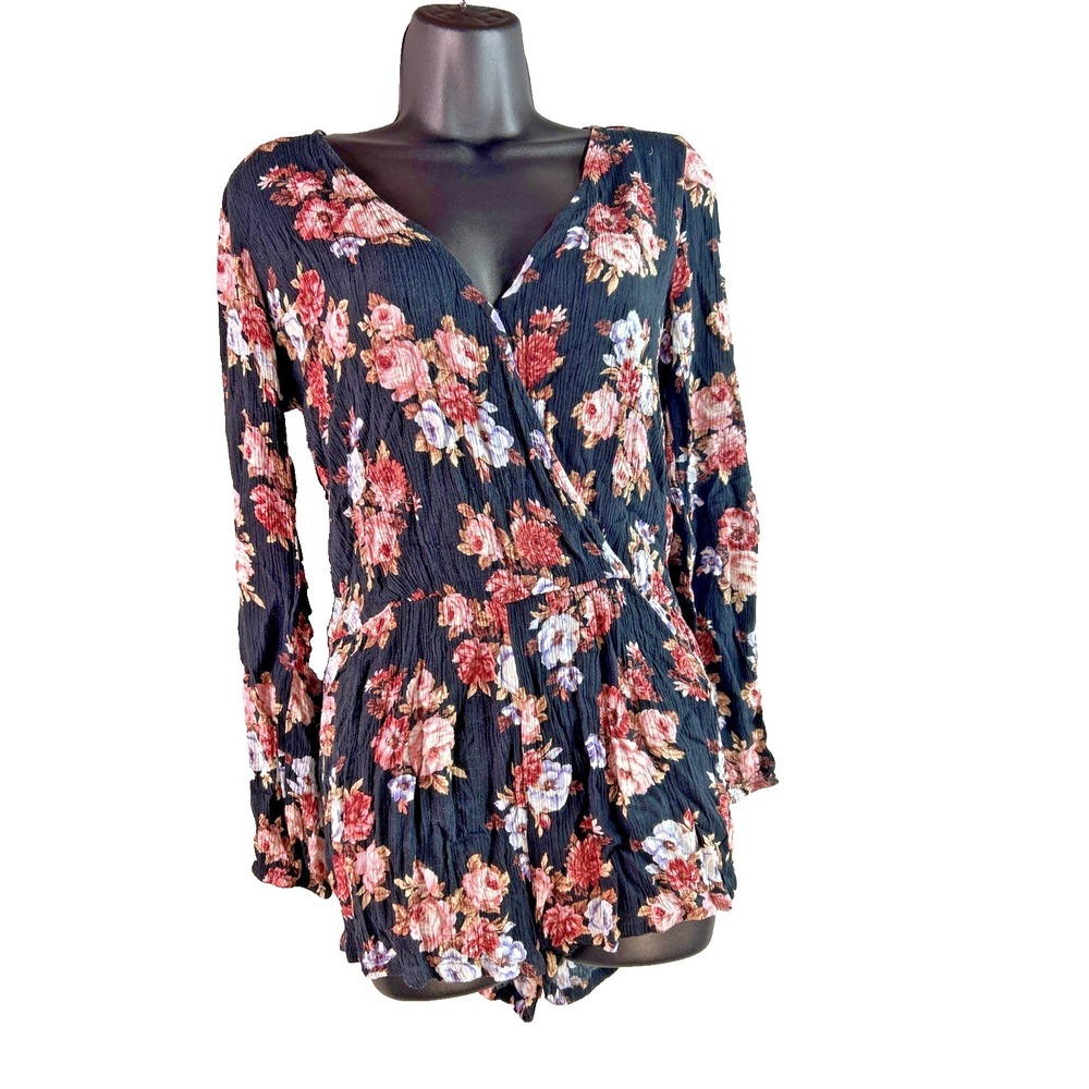 Forever 21 Boho‎ Style Floral Romper Lightweight Casual Summer Jumpsuit Size M